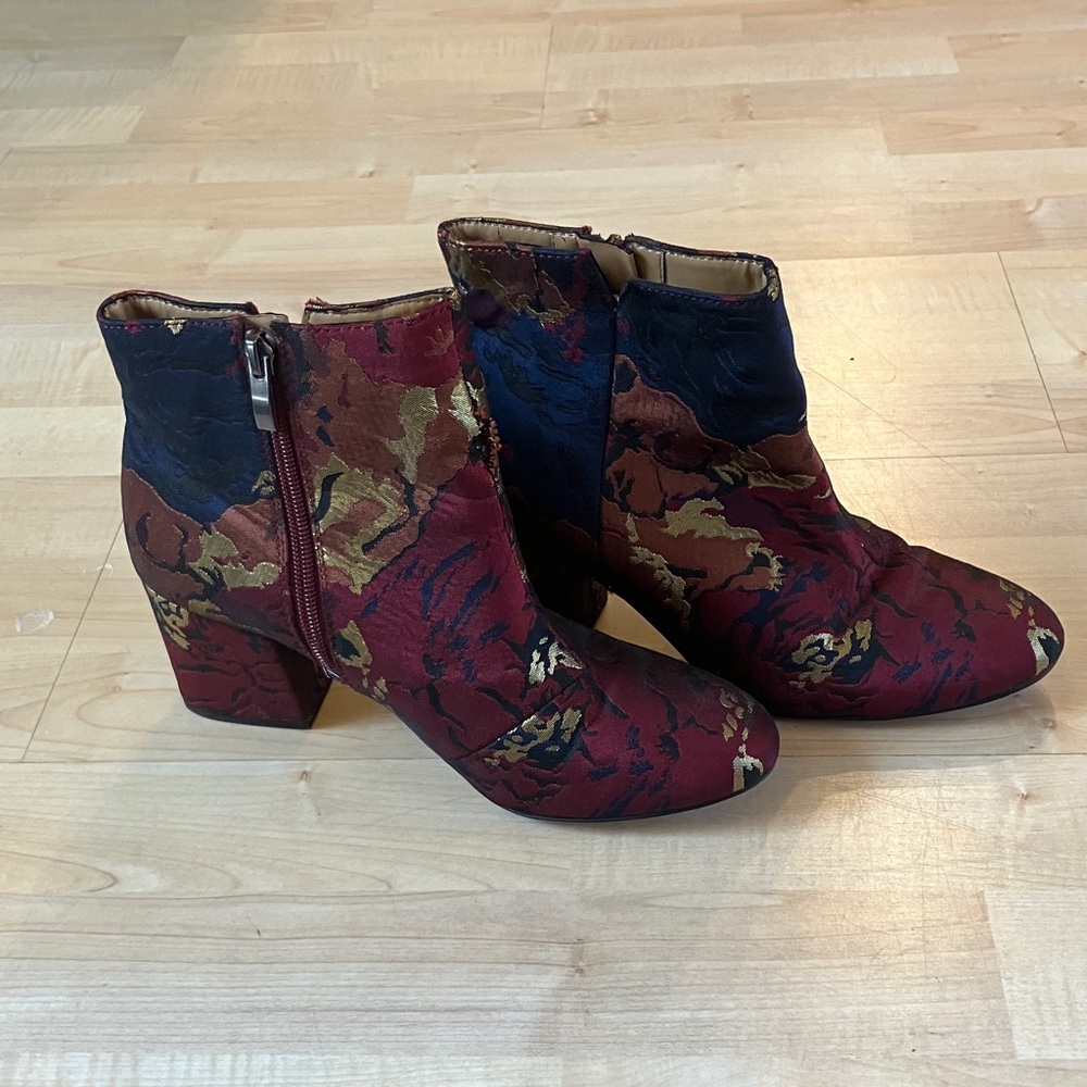 Floral Patterned Ankle Boots